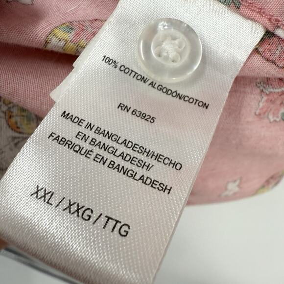 RF Brand Shirt Mens XXL Pink Skull Floral Hawaiian Button Up Short Sleeve 90s - Picture 6 of 9